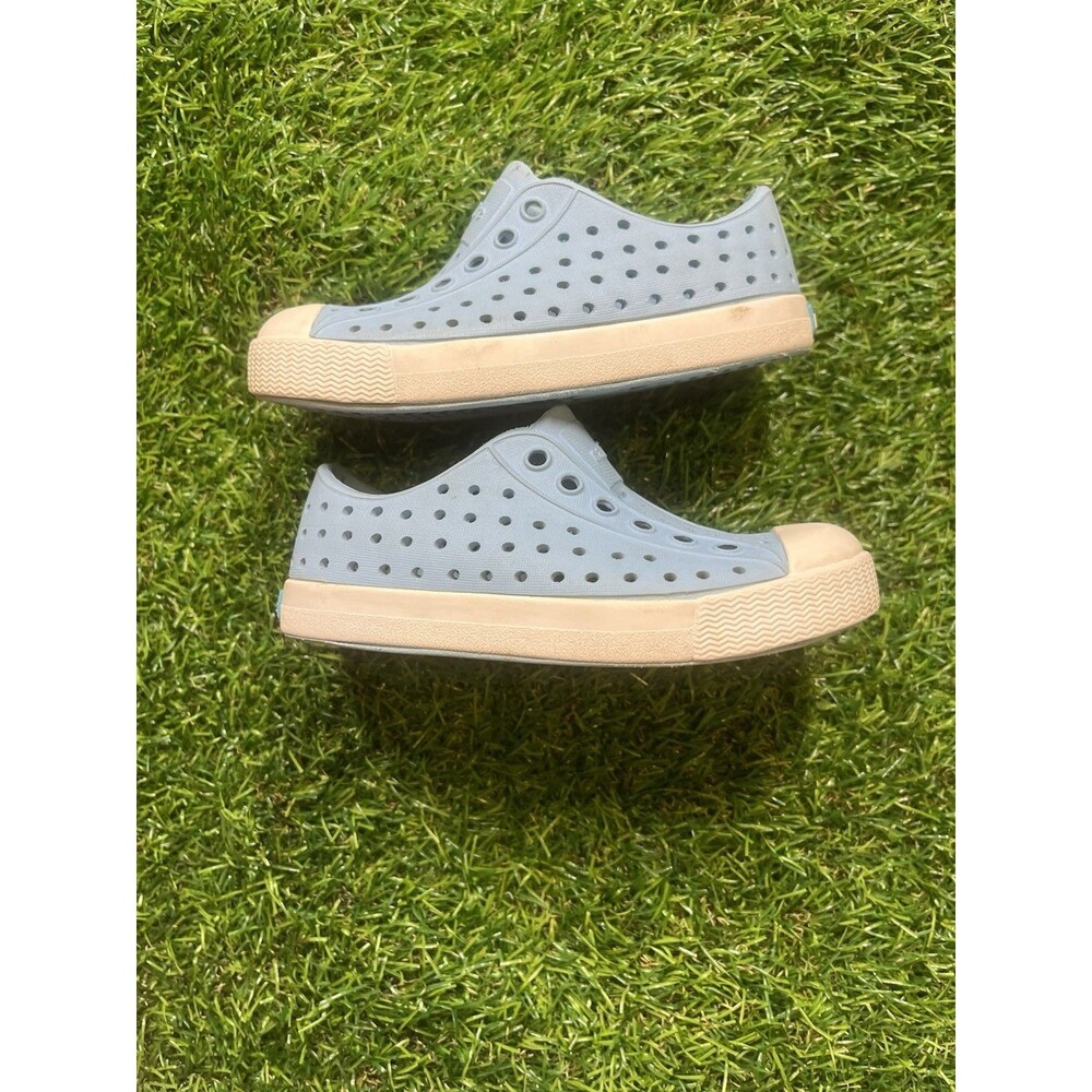 Native Jefferson Toddler Slip On Shoes Dusty Blue Shell Toe Size C7